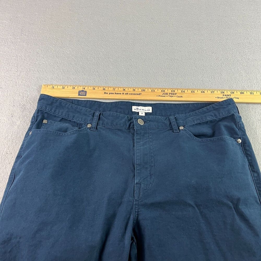 Peter Millar Pants Mens 38x28 Blue Chino Crown Vintage Canvas 5 Pocket Casual - Picture 6 of 11